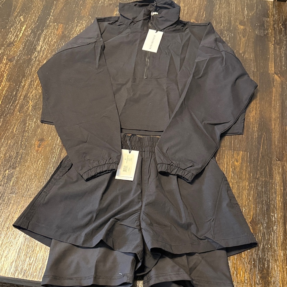 WeWoreWhat Black Bike Shorts Set